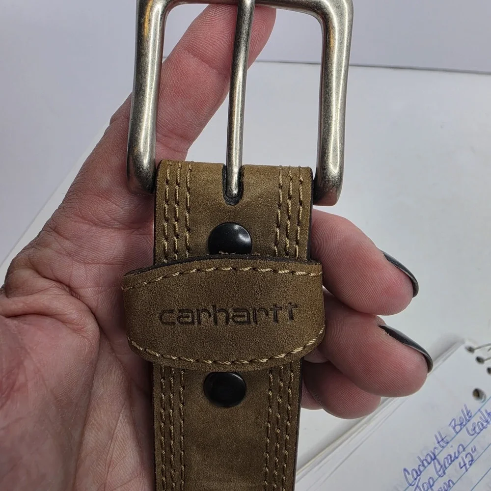Carhartt Belt Tan Top Grain Leather Size 36 Measures 42